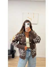 Gilet Zip Bandana Choco