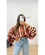 Pull LOU Rayé Terra & beige