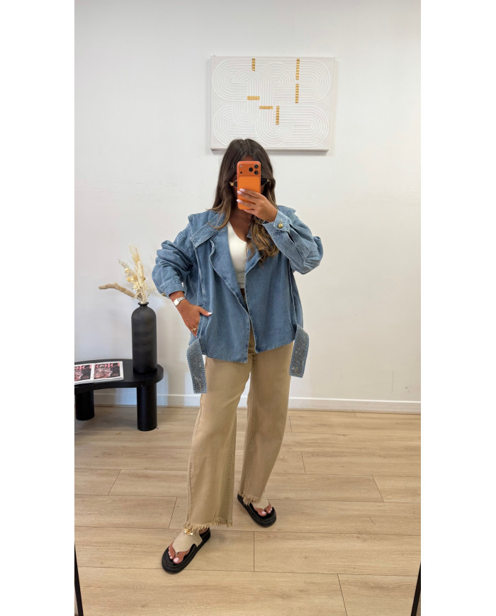 Veste en Jean Sandreau détails doré