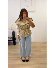 Chemise très oversize à carreaux verte foncé