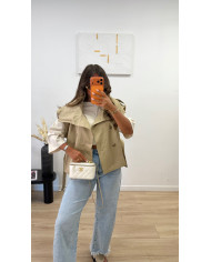 Trench sans manches épaulette Beige