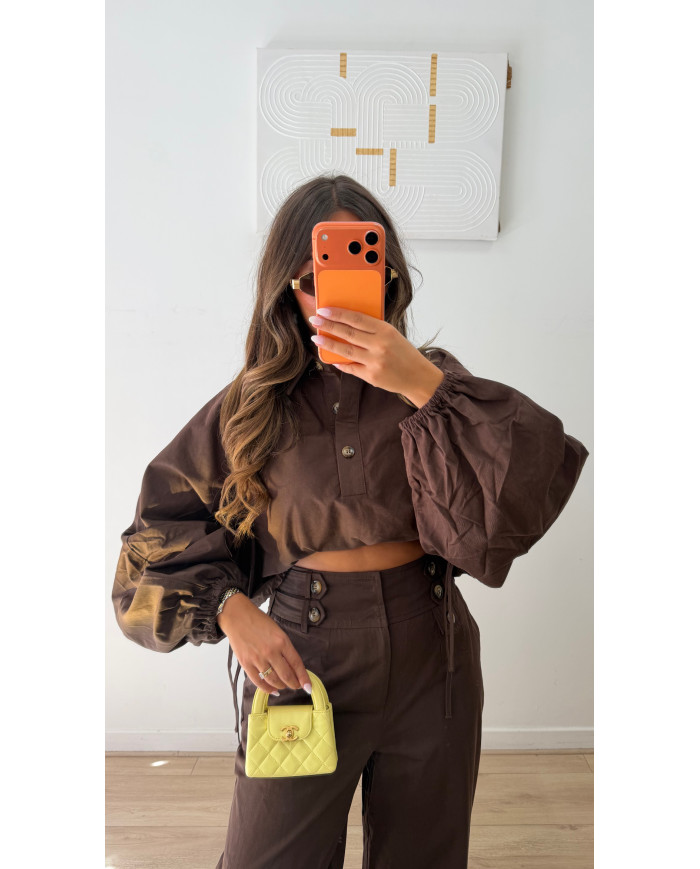 Haut trenchy boutons Choco