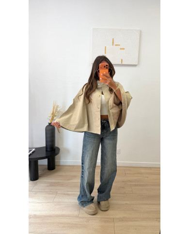 Trench Cape Imperméable Taupe