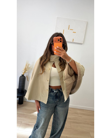 Trench Cape Imperméable Taupe