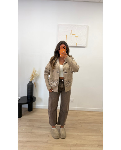 Gilet bandana2 taupe