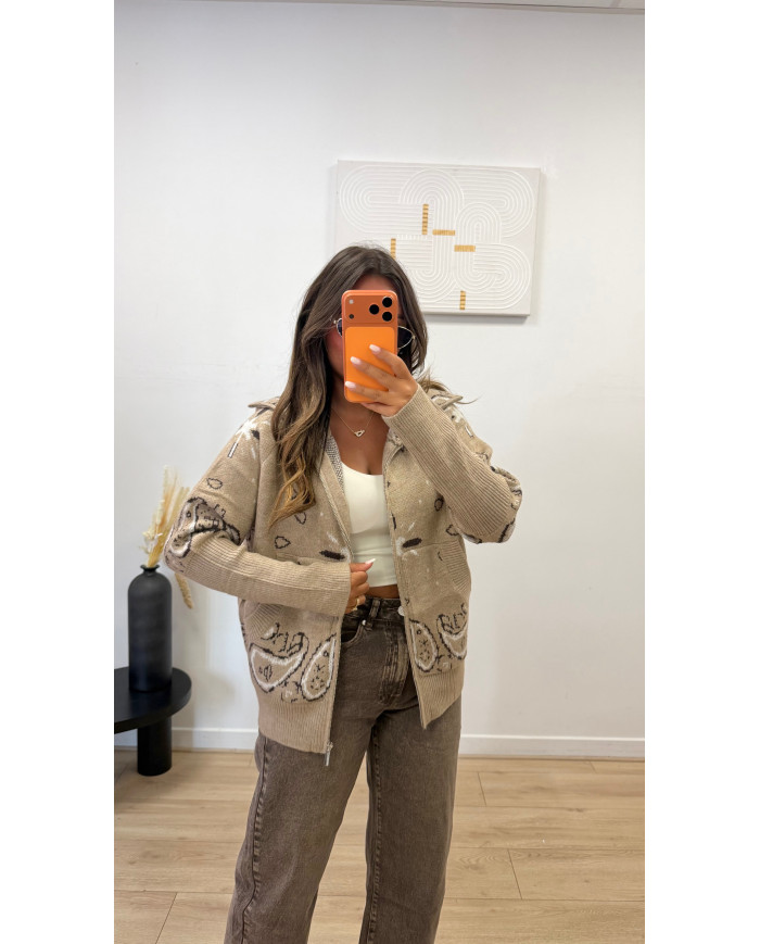 Gilet bandana2 taupe