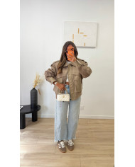 Blazer Oversize Retroussé Kaki