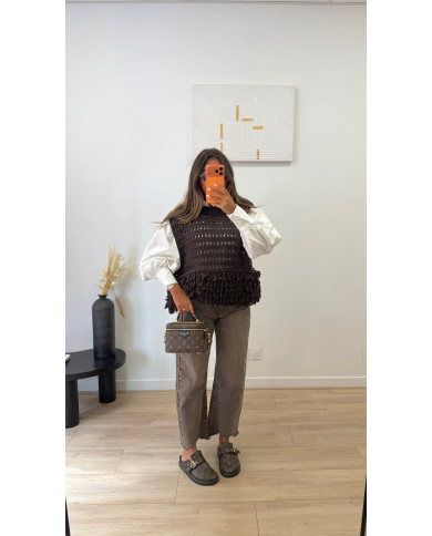 Pull sans manches Froufou Choco