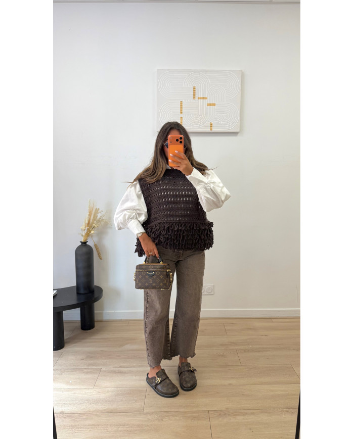 Pull sans manches Froufou Choco