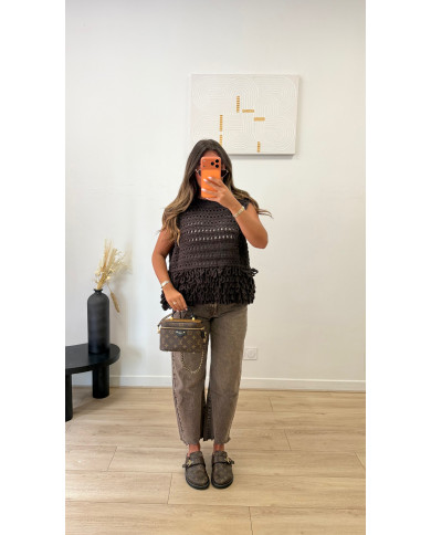 Pull sans manches Froufou Choco