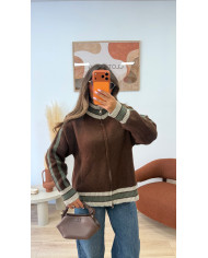 Gilet Cassy marron & Kaki