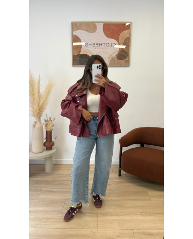 Veste Size Simili Bordeaux