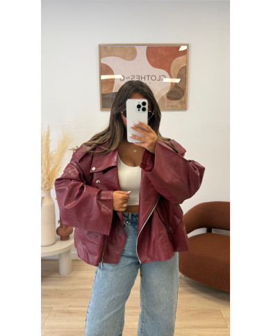 Veste Size Simili Bordeaux