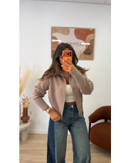 Gilet Zip Taupe