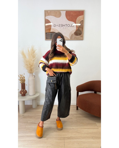 Pantalon poche Simili Noir ( expédiée dans 7 jours )