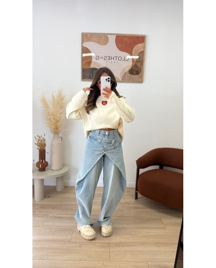 Pull doux Beige Coeur ♥️