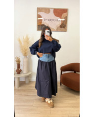Jupe Bimatiere jean & bleu marine