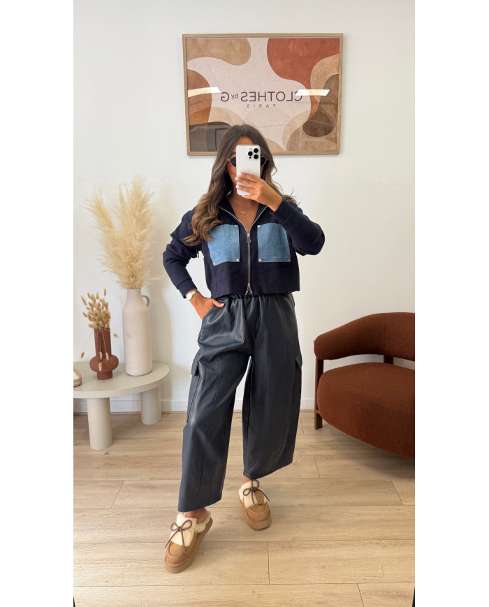 Gilet sand bleu & jean