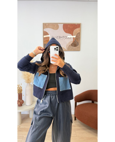Gilet sand bleu & jean