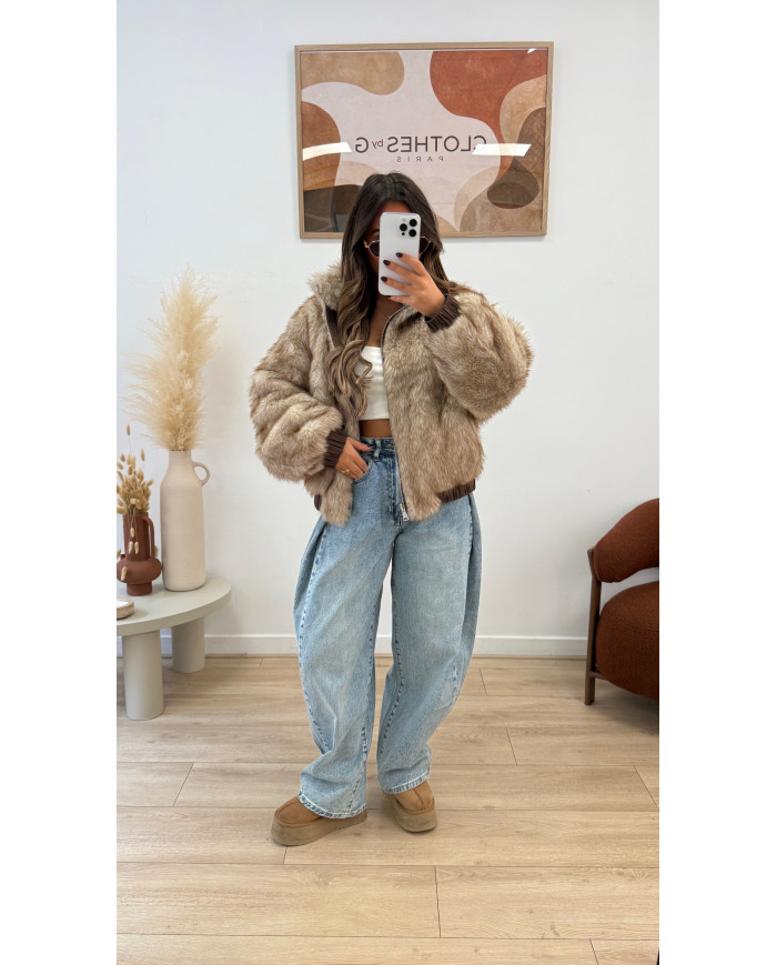 Veste Majy Réversible Choco & fourrure