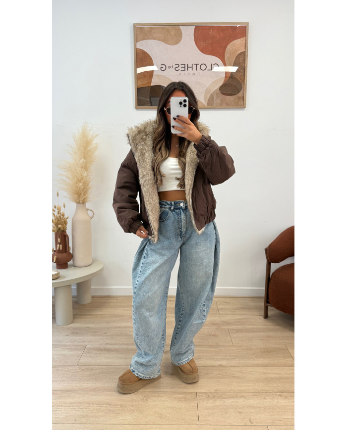 Veste Majy Réversible Choco & fourrure