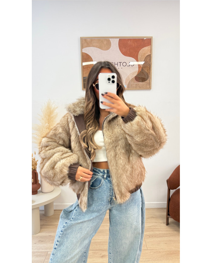 Veste Majy Réversible Choco & fourrure