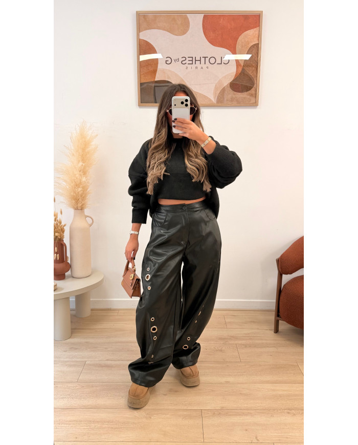 Pantalon Simili œillet doré