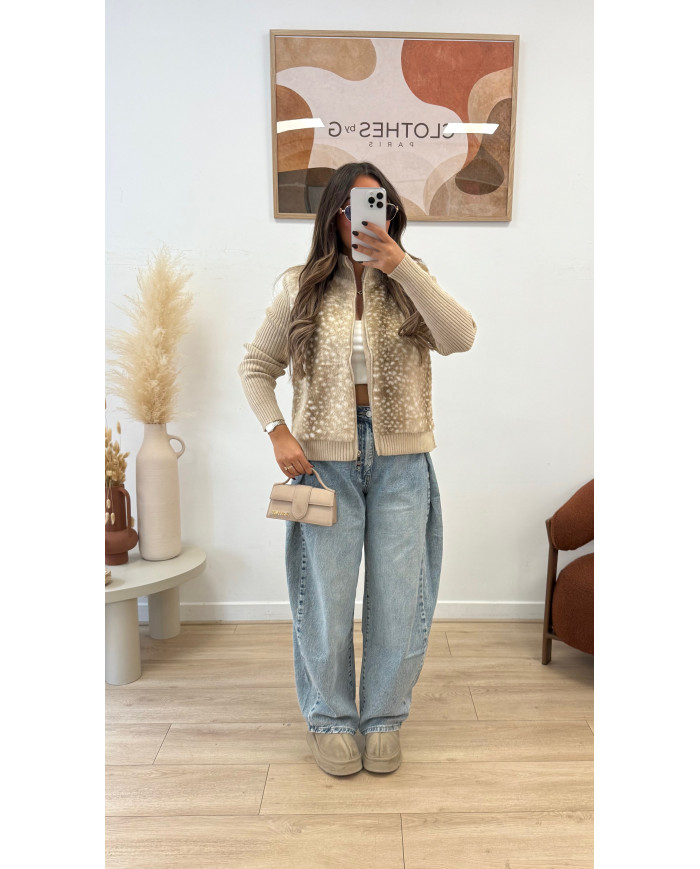 Veste gilet bambi beige