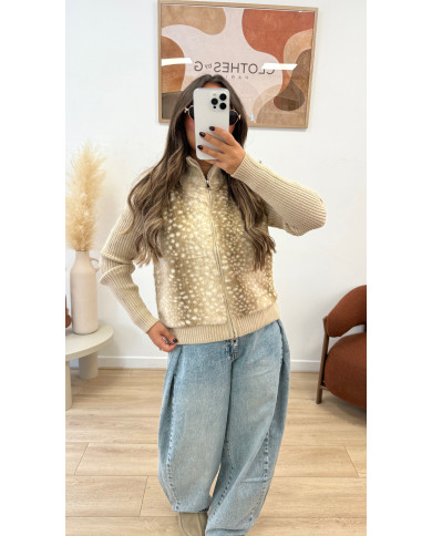 Veste gilet bambi beige