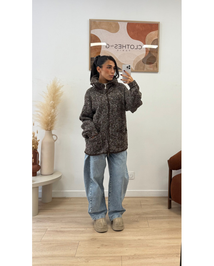 Gilet gaufrée Choco Oversize