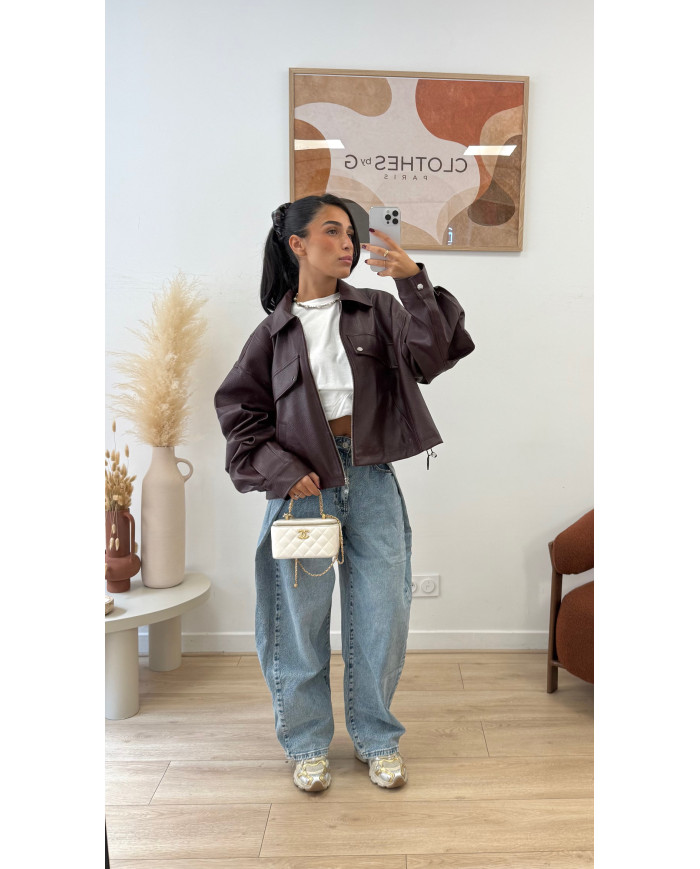 Veste Simili Hazel Bordeaux