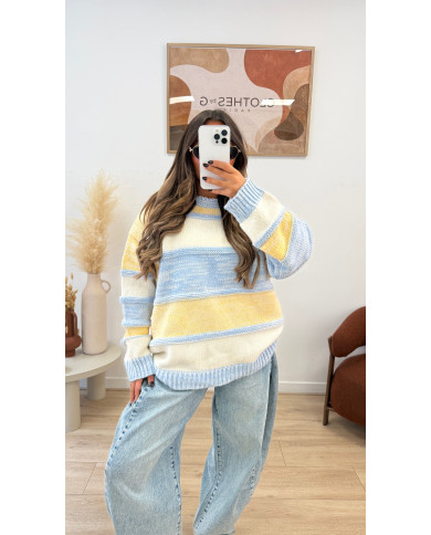 Pull Tricolore Jaune