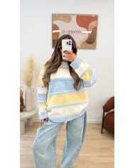 Pull Tricolore Jaune