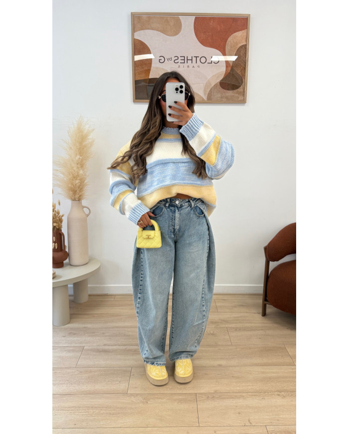 Pull Tricolore Jaune