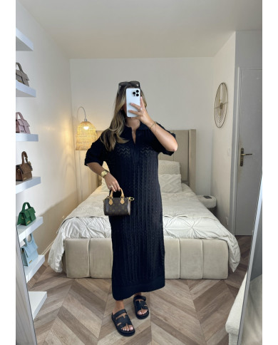 Robe longue Crochet Noir Robe longue Crochet Noir