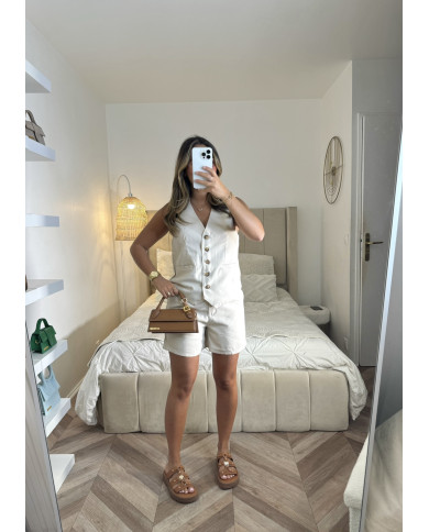 Ensemble short Costume Beige
