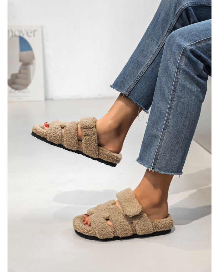 Mules H moumoute beige F