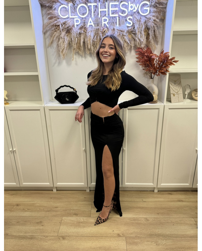 Ensemble Jupe Gala Noir léopard