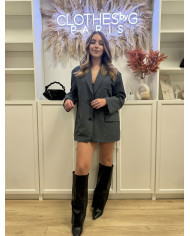 Blazer Oversize Gris Strass