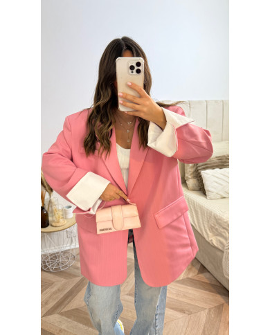 Blazer retroussé Rayé Rose 🍬