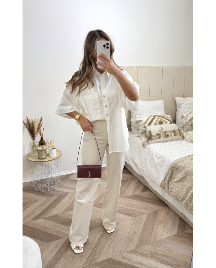 Jean évasé Gab beige