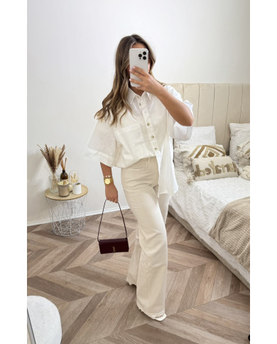 Jean évasé Gab beige