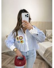 Chemise basic crop noir